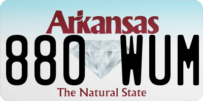 AR license plate 880WUM