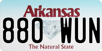 AR license plate 880WUN