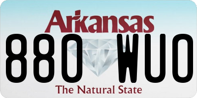 AR license plate 880WUO