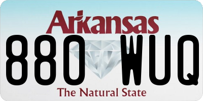 AR license plate 880WUQ