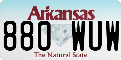 AR license plate 880WUW