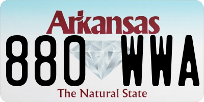 AR license plate 880WWA