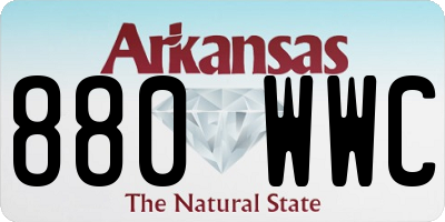 AR license plate 880WWC