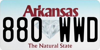 AR license plate 880WWD