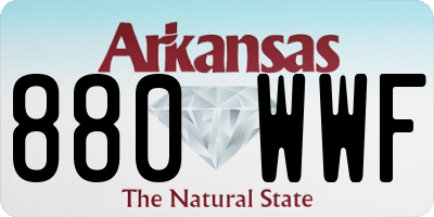 AR license plate 880WWF