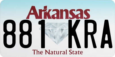 AR license plate 881KRA