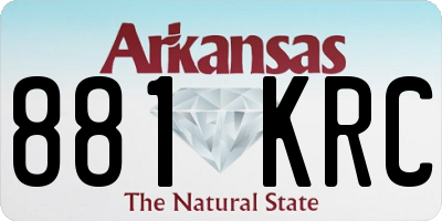 AR license plate 881KRC