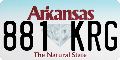 AR license plate 881KRG