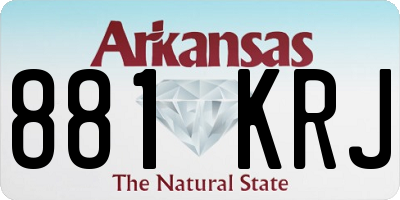 AR license plate 881KRJ