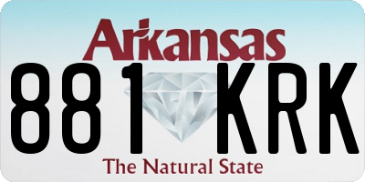 AR license plate 881KRK
