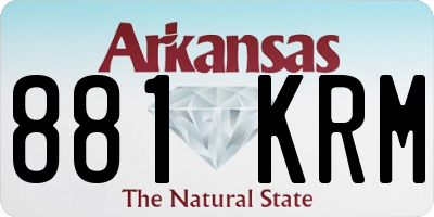 AR license plate 881KRM