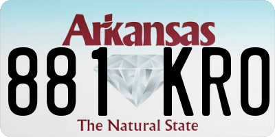 AR license plate 881KRO