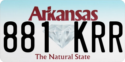 AR license plate 881KRR