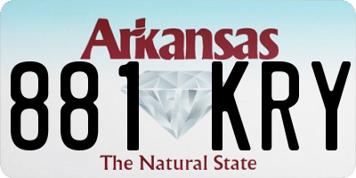 AR license plate 881KRY