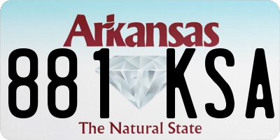 AR license plate 881KSA