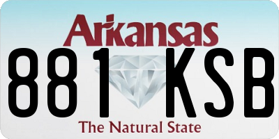 AR license plate 881KSB
