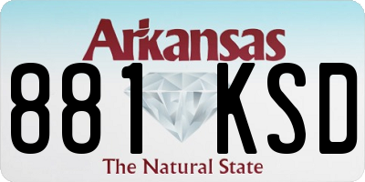 AR license plate 881KSD