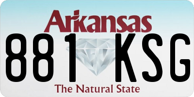 AR license plate 881KSG