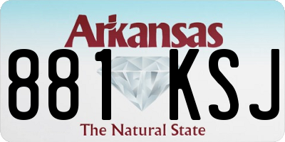 AR license plate 881KSJ