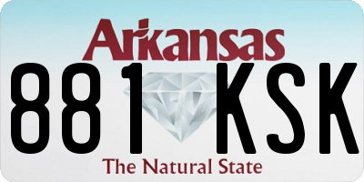 AR license plate 881KSK