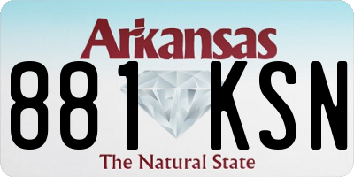 AR license plate 881KSN