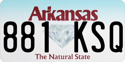 AR license plate 881KSQ