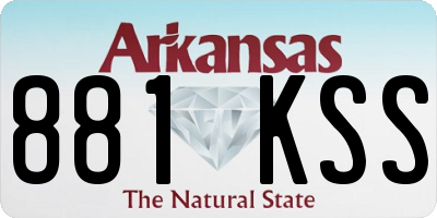 AR license plate 881KSS