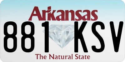 AR license plate 881KSV
