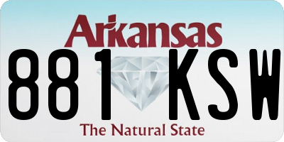 AR license plate 881KSW