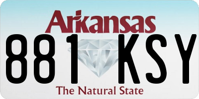 AR license plate 881KSY