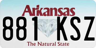 AR license plate 881KSZ
