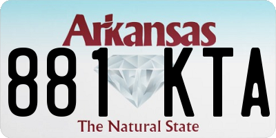 AR license plate 881KTA