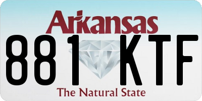 AR license plate 881KTF