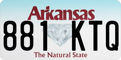 AR license plate 881KTQ