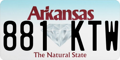 AR license plate 881KTW