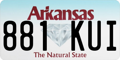 AR license plate 881KUI