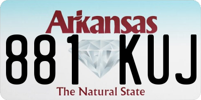 AR license plate 881KUJ