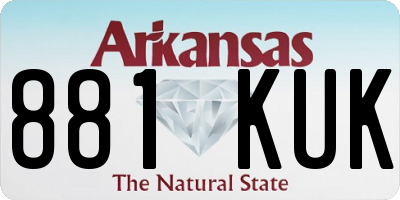 AR license plate 881KUK