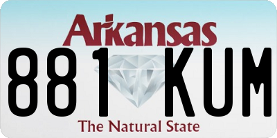 AR license plate 881KUM