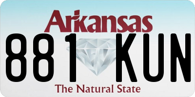 AR license plate 881KUN