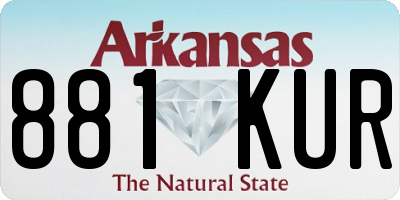 AR license plate 881KUR