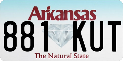 AR license plate 881KUT