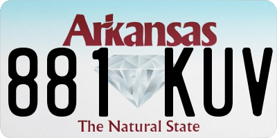 AR license plate 881KUV
