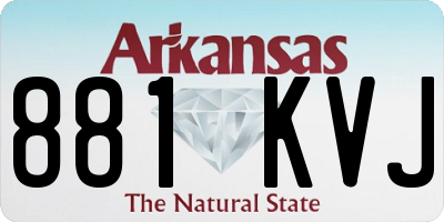 AR license plate 881KVJ