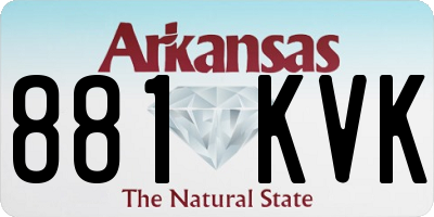 AR license plate 881KVK