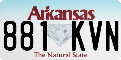 AR license plate 881KVN