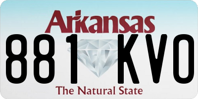 AR license plate 881KVO