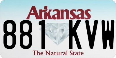 AR license plate 881KVW