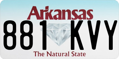 AR license plate 881KVY