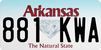 AR license plate 881KWA